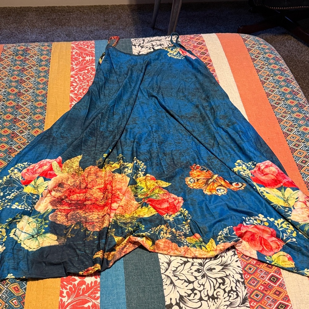 Floral Blue Harem Style Romper